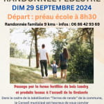 Randonnée pédestre familiale Labellisaiton Terres... Le 29 sept 2024