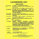 CAUSERIES ASJ 2024/2025 Du 9/12/2024 au 7/4/2025